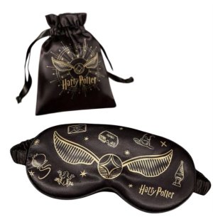 Harry Potter Sleep Mask with Pouch - Black Satin Eye Mask