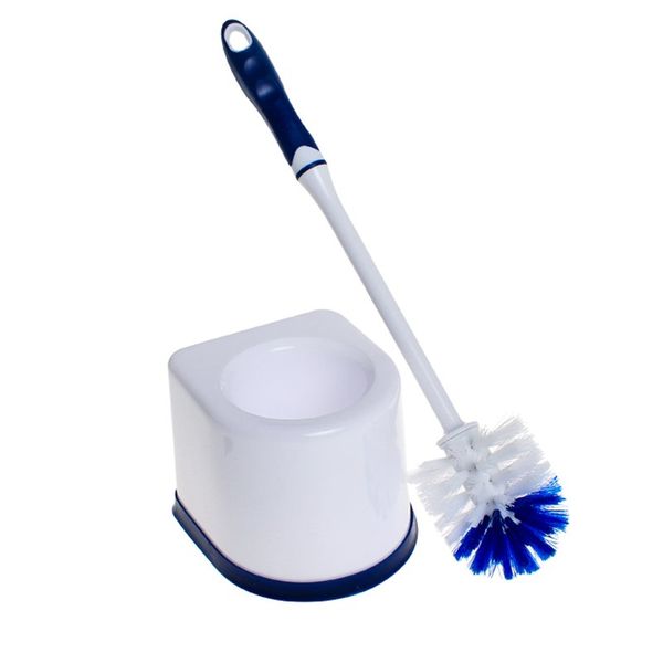 Toilet Brush Set - Classic Design - Blue &amp; White - 3 Pack