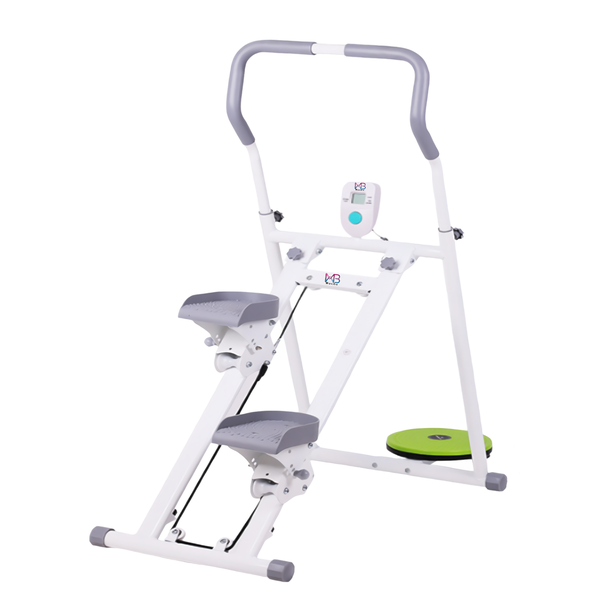WOVIBO Foldable Stair Stepper with Handle Twisting Waist Plate