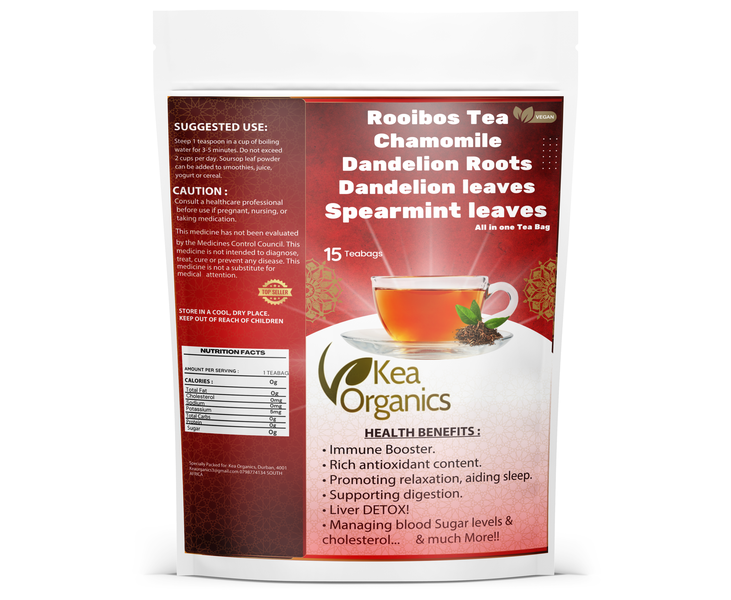Rooibos Tea Chamomile Dandelion Roots Dandelion leaves Spearmint leaves