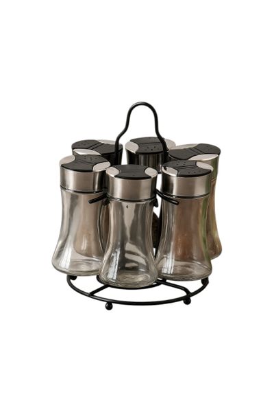 7 Piece Seasoning Bottle Set with Stand.