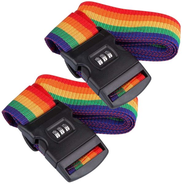 Camping Travel Pride Anti Theft Luggage Strap Set Of 3(2.2m)&amp; Heart Sticker