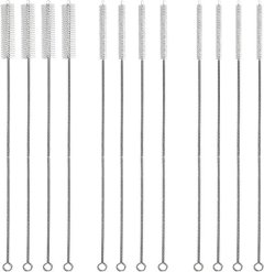12PCS Stainless Steel Straw Cleaning Brushes Set for Bottles and Tubes
