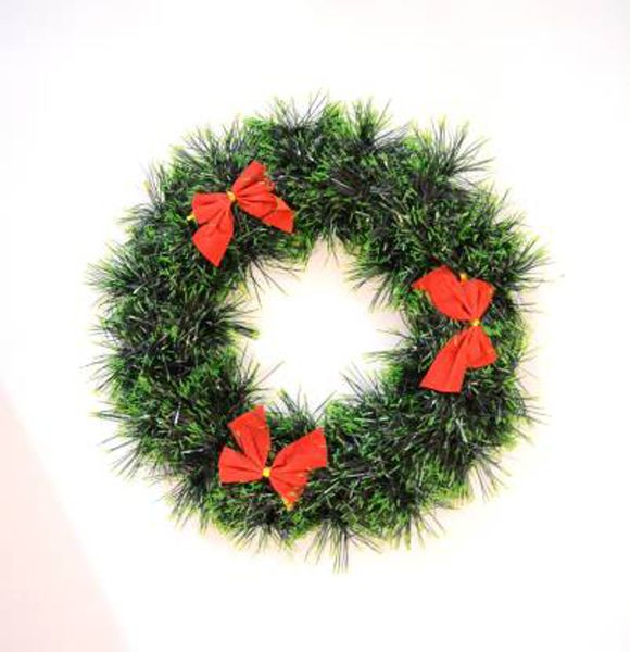Mega Bulk Pack 2 Christmas Wreath Tinsel 24 Cm