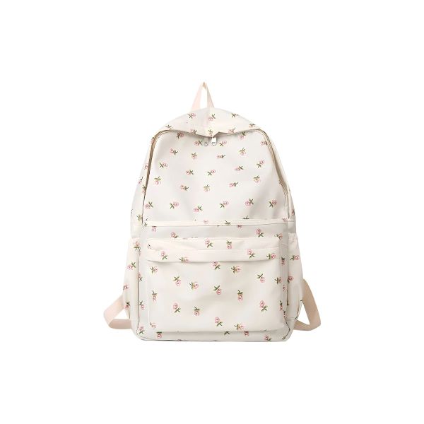 QKTNIUBI Off-White Tulip Student Backpack