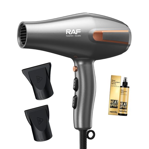 RAF Professional Hair Blow Dryer - Fast Dry 2200W + Noviq Heat Spray 250ml