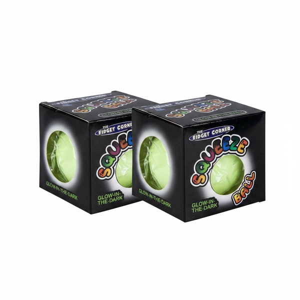 Glow in the Dark Stress Ball - 8 cm Novelty Stress Relief Toy - 2 Pack