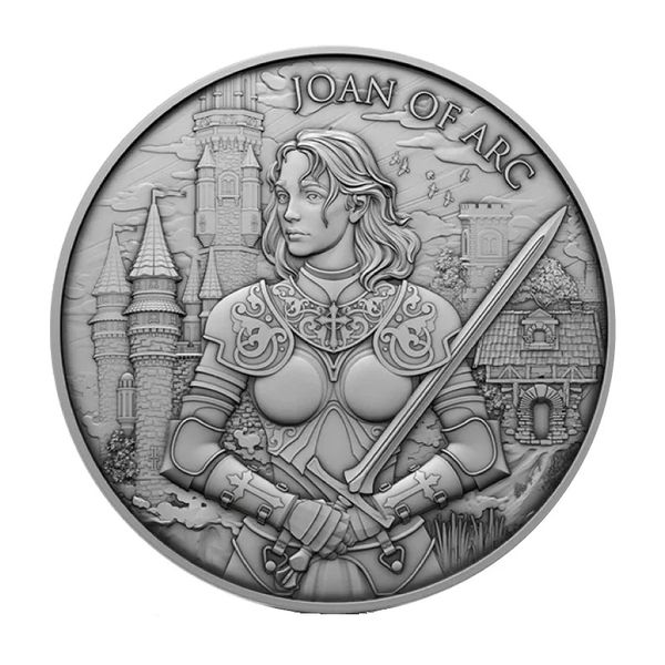 Legendary Warriors Joan of Arc Coin - 1 oz .999 Pure Silver Round Coin