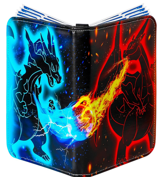 RED/BLUE CHARIZARD - 900 Trading Card Folder File