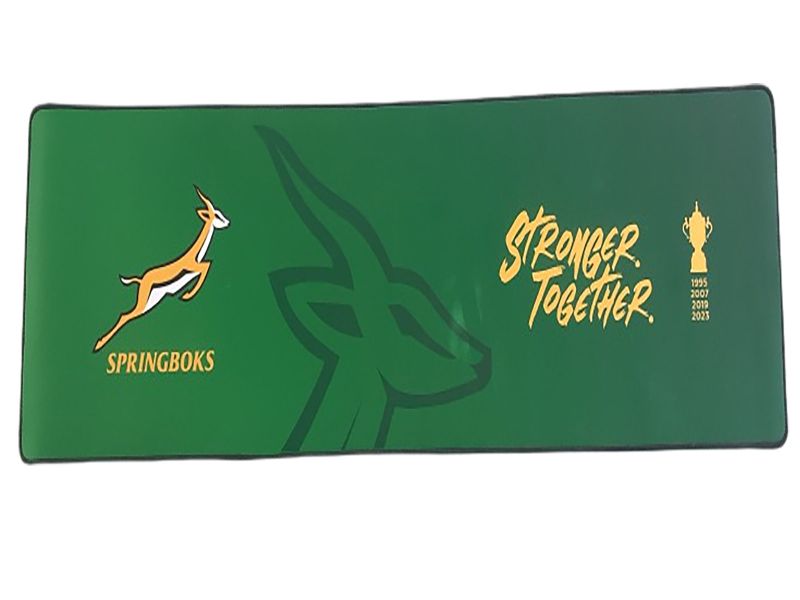 Green Neoprene Springbok Supporter World Cup Winning Dates Bar Mat