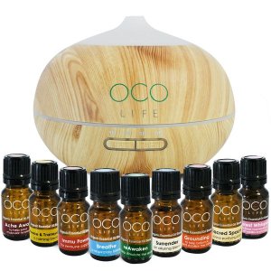 OCO Life Ultrasonic Diffuser, Humidifier &amp; Purifier 400ml with 9 Oil Blends