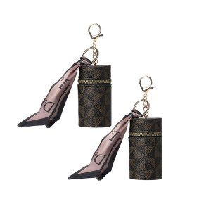 Portable Exquisite PU Lipstick Bag - 2 Pack