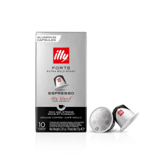 illy Coffee Pods- Nespresso Compatible Capsules - FORTE - Pack of 10 Pods