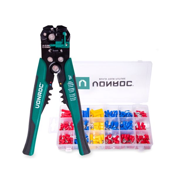 VONROC Professional Auto Wire Stripper | Incl. 270 accessories