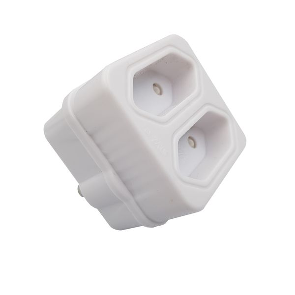 Plug Adaptor: 2 way 2 X 5A 2 pin / Euro Adaptor (E 597)