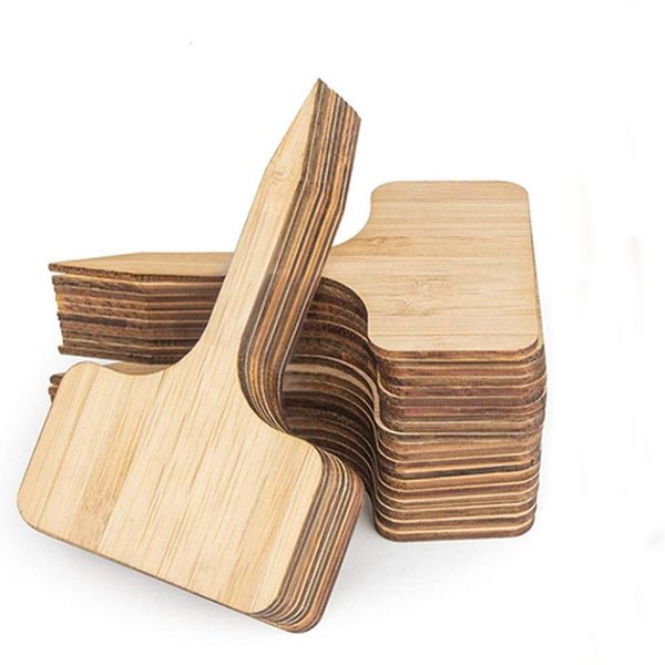 60Pcs Wooden Plant Labels Plant Tags for Seedling T-Type Tags
