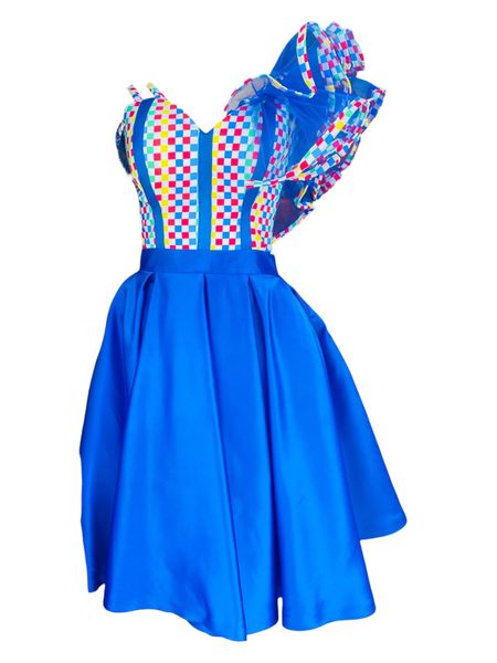 Zulu Amabhinca Blocks Towe Inspired African Print Heritage Dress