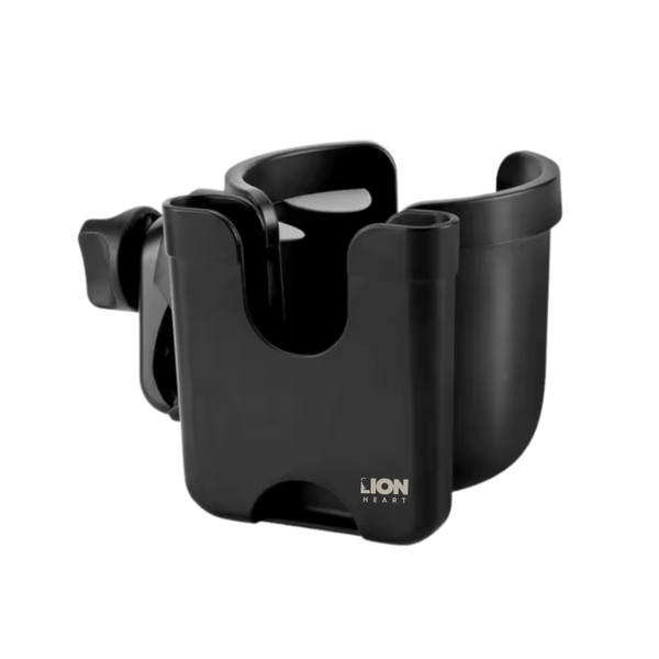 LH 2 in 1 Stroller Cup Holder With Universal Phone Mount - Black