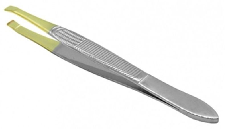 1x Salon Fresh Crab Tip Tweezer - Gold Tip