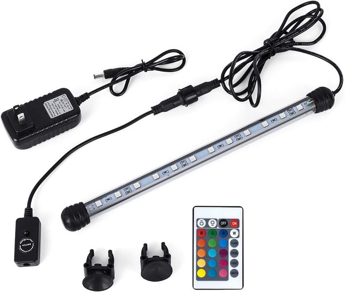 8 in Submersible LED Aquarium Light, 1.2W Color Changing Light with Remote