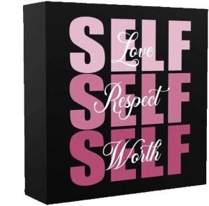 Self Love Wooden Box Decor, Office Dorm Bathroom Shelf Accessory