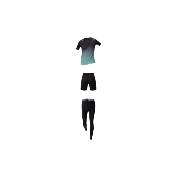 Men's T- Shirt, Shorts and Tight Outfit Set for Exercise and Training Gym