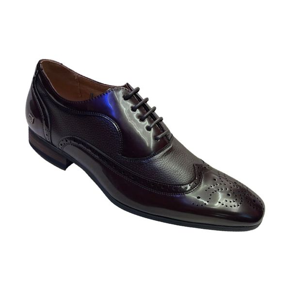 Mens Lace up Formal Shoes . Patent Mix Dress Shoes