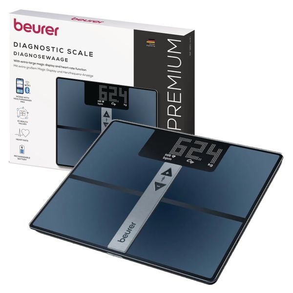 Beurer Diagnostic Bathroom Scale BF 980 WIFI BMI, Fat, Muscle &amp; Heart Rate