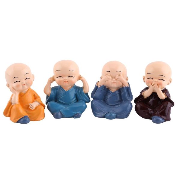 4 Monks Hear See Speak No Evil Home Decor Gift Figurine