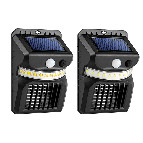 Set Of 2 Solar Mosquito Killer Lamp Motion Sensor Garden Street Wall