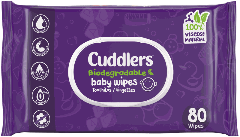 Cuddlers Biodegradable Baby Wipes 80