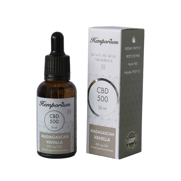 Hemporium 500mg CBD Oil Broad Spectrum - Madagascan Vanilla 30ml