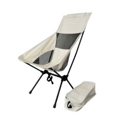 Foldable Camping outdoor Chair extended back white
