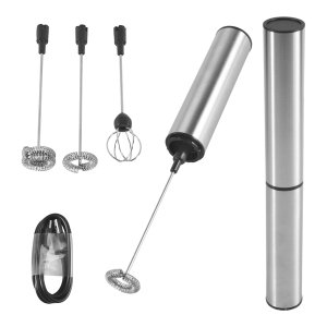Milk Frother Handheld Coffee Frother Electric Whisk, USB Rechargeable Foam
