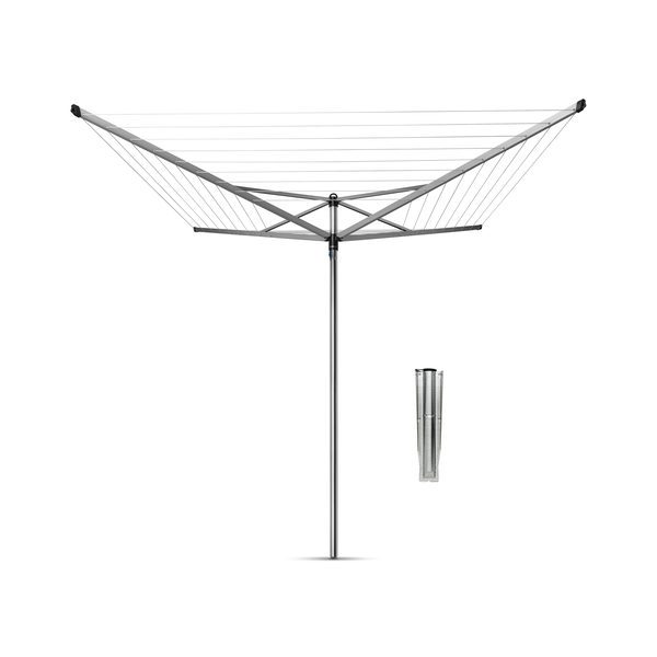 Rotary Dryer Topspinner 50m Clothesline with 45mm Pole - Metallic Grey