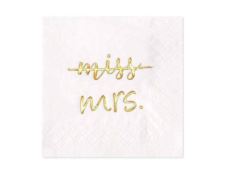 Miss to Mrs Printed Napkin - 20 Pieces