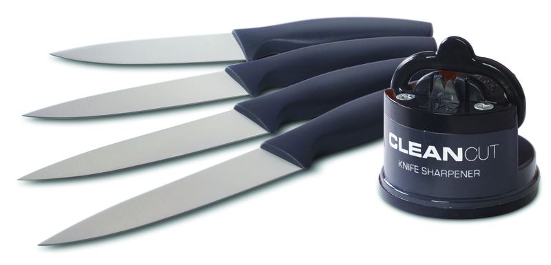 Clean Cut 4 piece Utility Knife with Sharpener