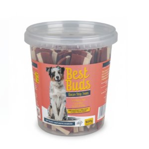 Bacon Strip Dog Treats - 500g Tub