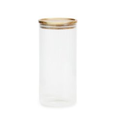 George &amp; Mason - Fluted Glass Canister with Acacia Lid - 1.4 Litre