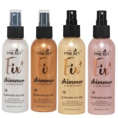 Set of 4-180 ml Shimmer Glow and Setting Spray Pearl, Bronze, Gold, Rose Gold