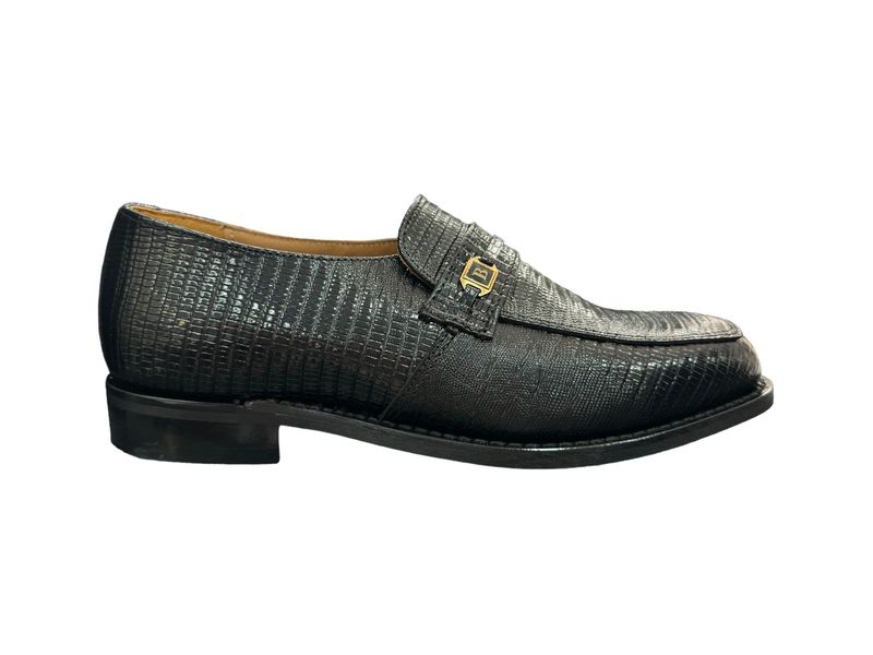 Bishop Tja Mens Black Textured Slip On Loafers