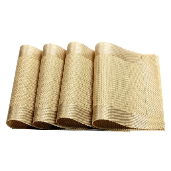 4 Piece Heat-Resistant Washable PVC Placemats Table Mats - Beige