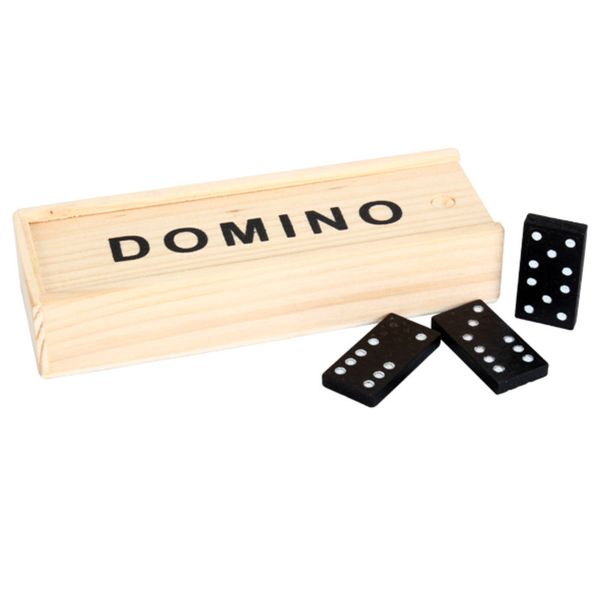 Bulk Pack x 6 Game Dominoes Wooden 15 x 5 x 3 cm