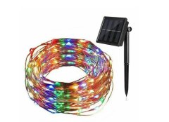 Solar Powered Copper Wire RGB LED Light 10M 100 LEDs