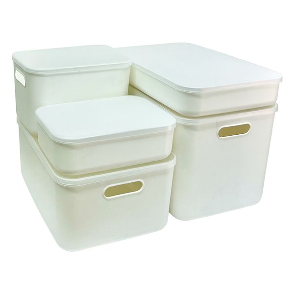 Multi-Purpose Storage Box Set with Lids - 5-Pieces