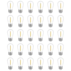 30-Pack Outdoor String Light Bulbs, Waterproof S14 Replacement Bulb