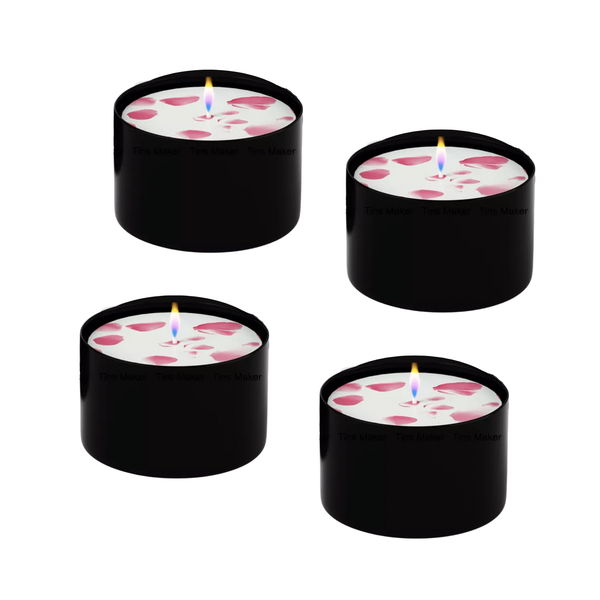 4-Pack Scented Tin Candles with Petals