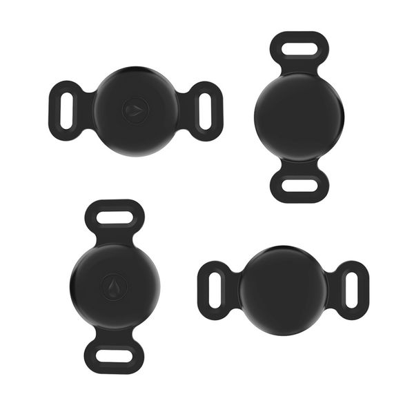 Airtag Silicone Waterproof Pet Collar Protective Case (4 Pack) - Black