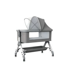 Adjustable Baby Bassinet Cradle with Mosquito Net and Built-in Mattress