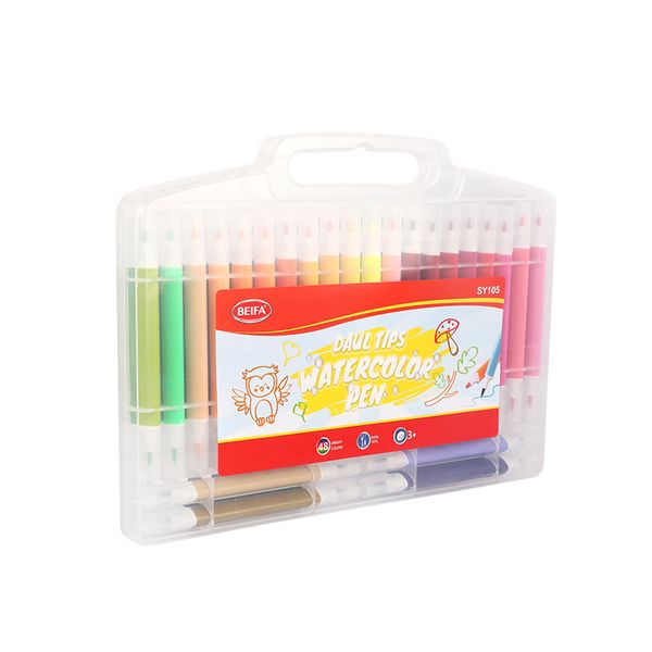 Beifa Dual Tip Watercolor Markers Set- 48 Vibrant Colors